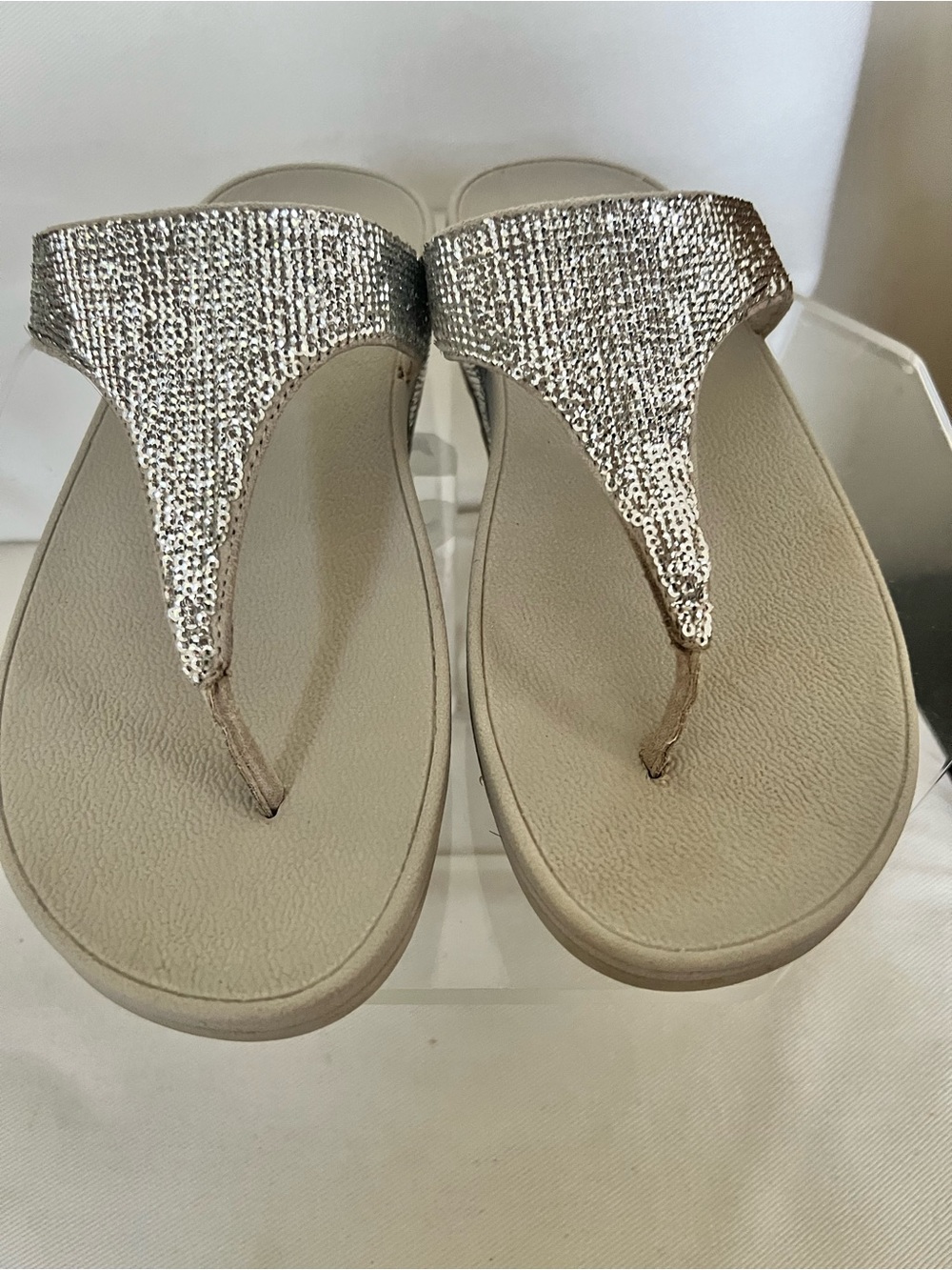 FitFlop Lulu Glittering Crystal-Embellished Sandals Size 8 Pre owned - Picture 2 of 9
